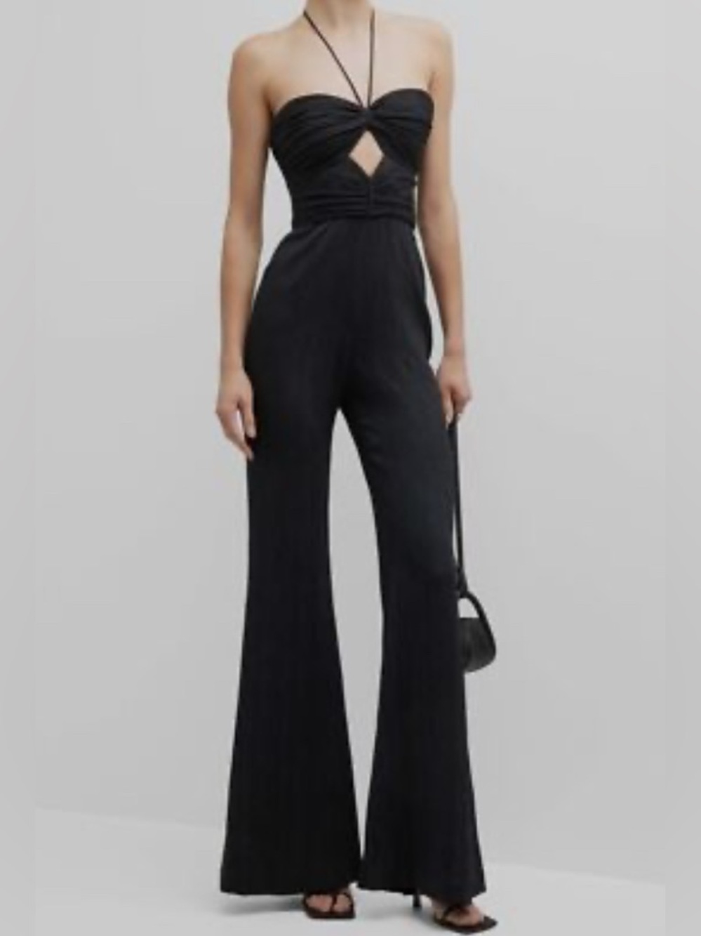 Alexis Black Strapless Cutout Wide-Leg Jumpsuit